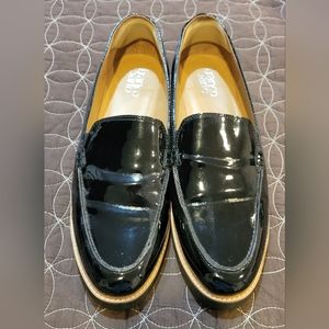 Franco Sarto Black Patent Leather Loafers Size 11